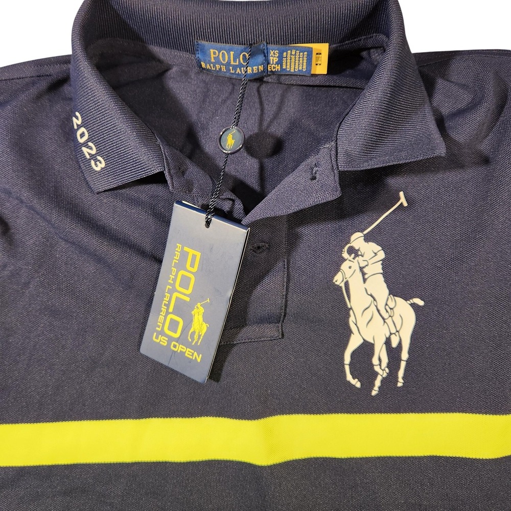 Polo Ralph Lauren Shirt Womens XS Navy US Open 2023‎ Stripe Long Sleeve